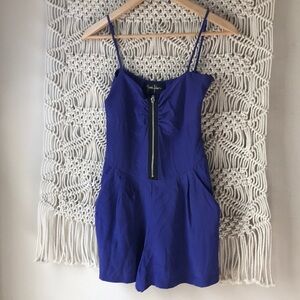 Yumi Kim Purple /blue  Shorts Romper with Front Zip | Size XS